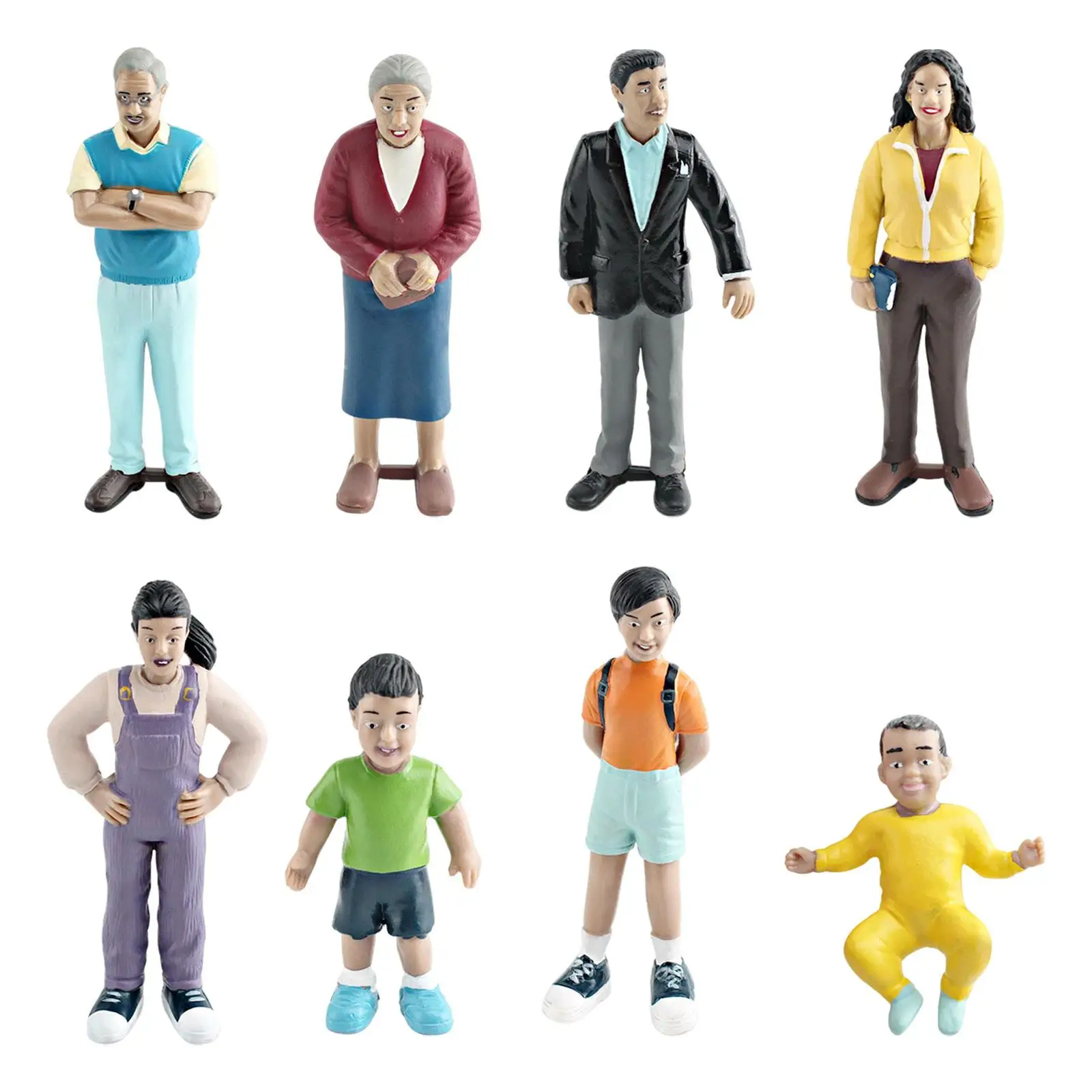 Miniature People Figurine DIY Projects Model Train Scenes DIY Scene Handpainted Accessories Character Figurine Tiny People Model