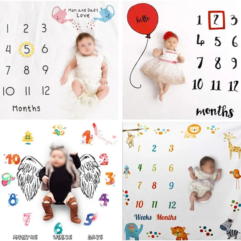 Accesorios para fotos de bebé, mantas de fondo para recién nacido, calendario de tela, accesorios para fotos de niño y niña