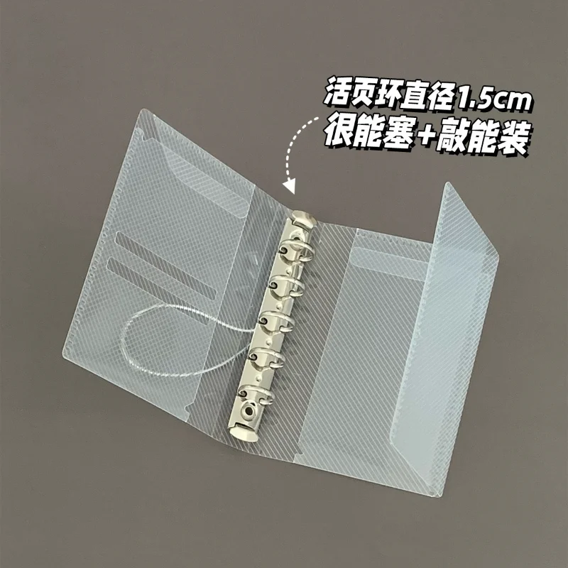 M5 A7 A6 Diagonal PP tres pliegues PP cubierta de cuaderno de hojas sueltas Mini pegatina portátil tarjeta pequeña almacenamiento de fotos - imagen 5