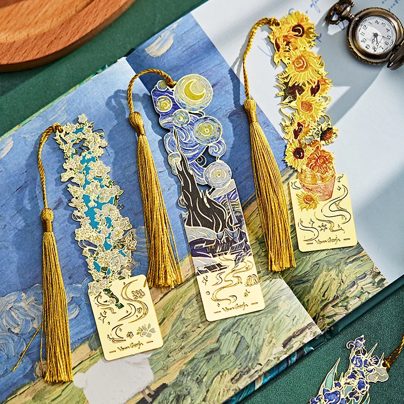 Marcapáginas de metal con pintura al óleo – Regalo graduación niños