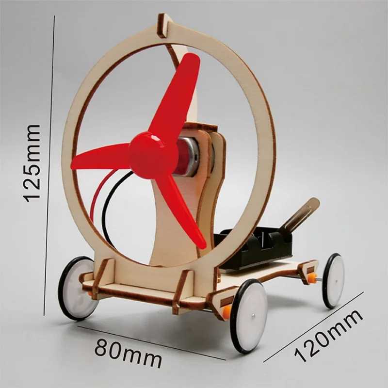 Turbina eólica eléctrica de madera DIY, juguete para niños, juguetes de ciencia física, herramienta Experimental, Kit de vástago, aprendizaje educativo para regalo de chico - imagen 3