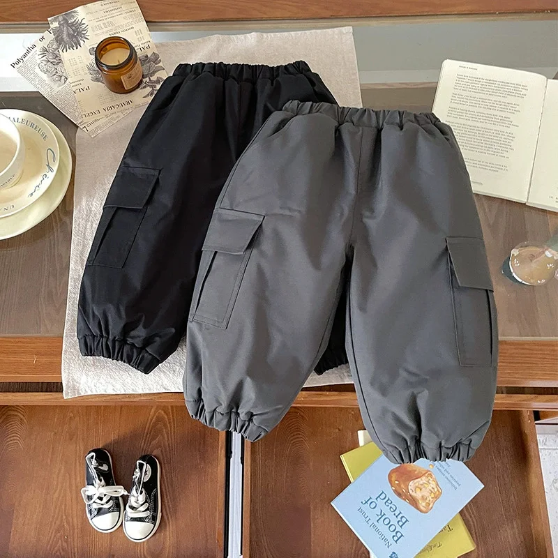 Pantalones térmicos gruesos de algodón para niños de invierno - imagen 3