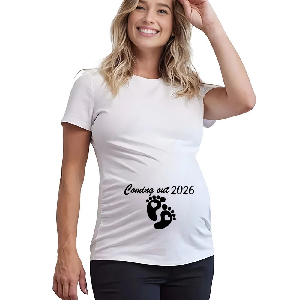 Camisas de maternidad con estampado de carga de bebé 2026, camiseta de anuncio de embarazo para mujer, ropa de embarazo femenina, camisetas de verano para nueva mamá - imagen 5