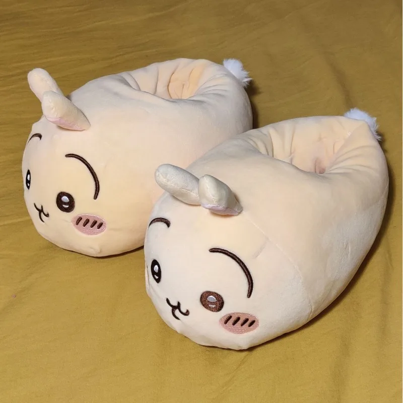 Sanrio Chiikawa zapatillas moda pareja Otoño e Invierno hogar interior antideslizante zapatos de suela gruesa engrosamiento zapatillas de felpa cálidas - imagen 2