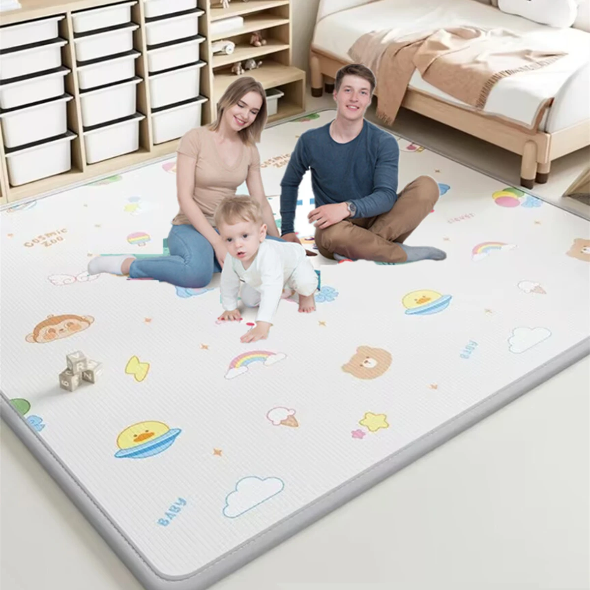 Alfombra de juego para bebé de ciervo pequeño y bonito grueso de 1cm/0,5 cm, alfombras educativas en la guardería, almohadilla de escalada, alfombra para niños, juegos de actividades, Juguetes