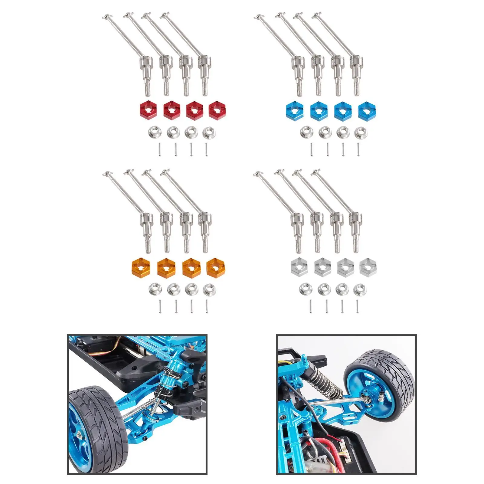 Juego de eje de transmisión RC CVD a escala 1/16 para componentes delanteros y traseros - imagen 3