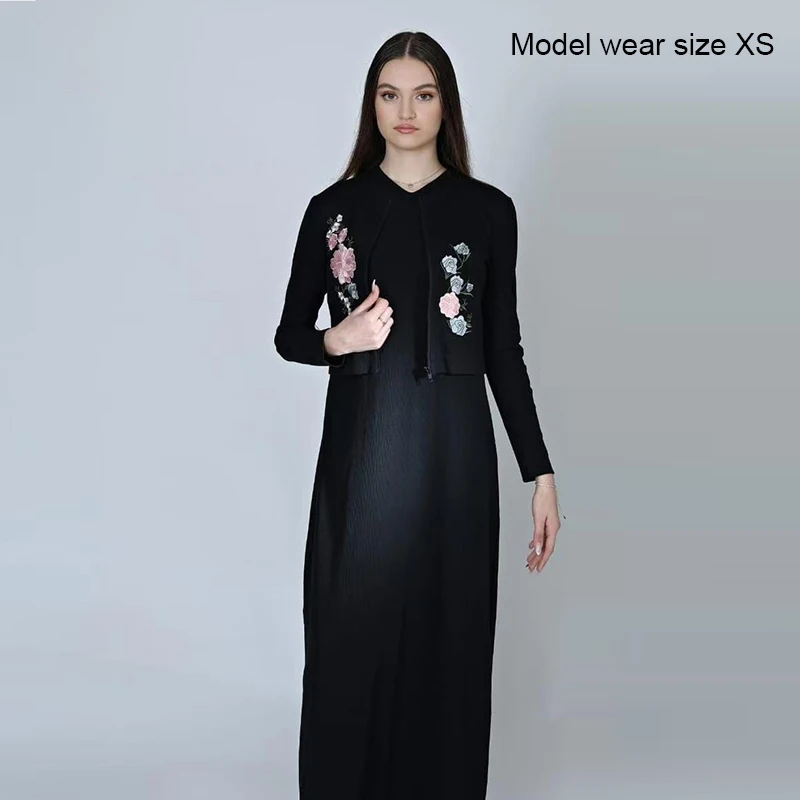 Shlomo Vestido largo con cremallera y cárdigan para niña - imagen 5