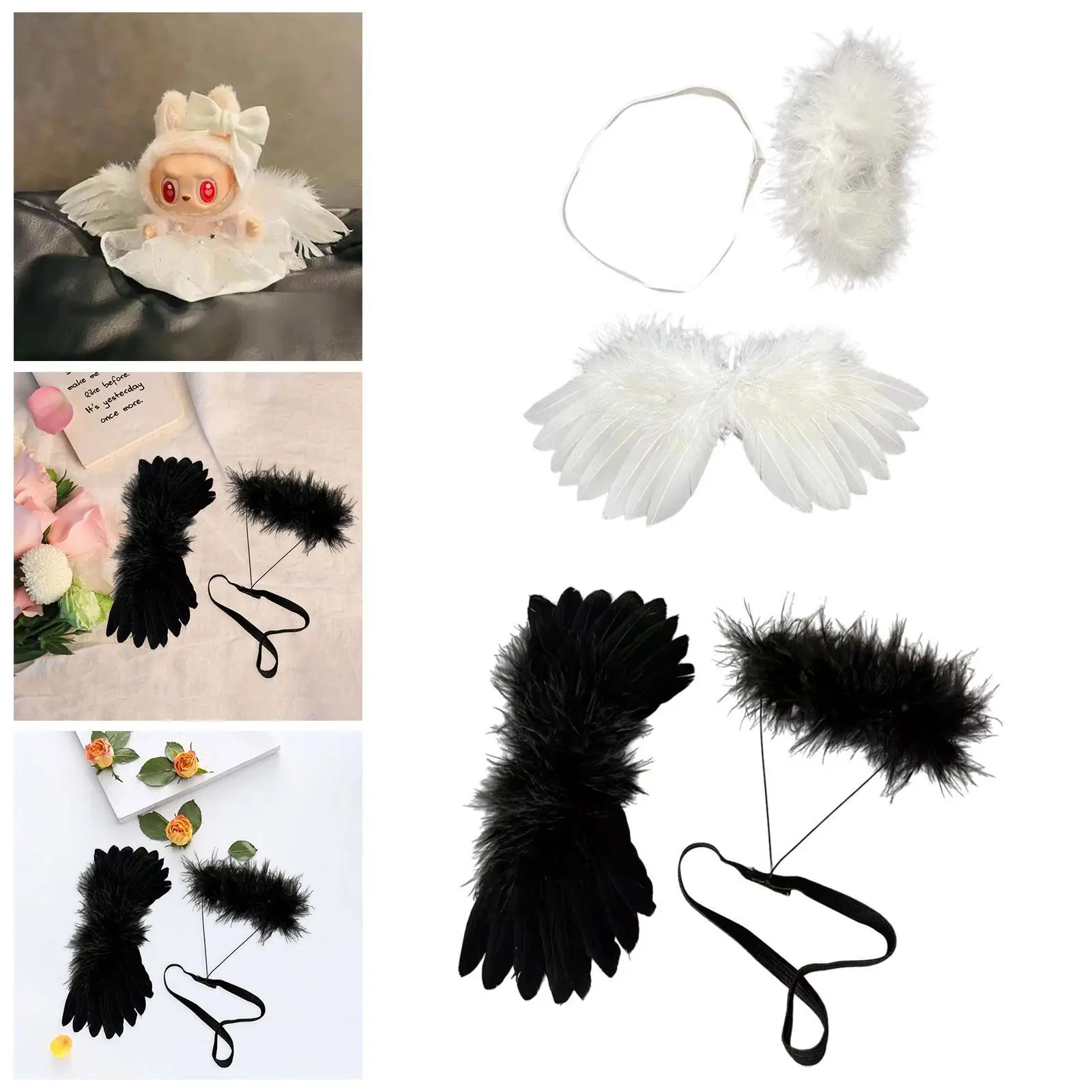 Dolls Wing and Headband Decoration Adorable Lightweight Dolls Accessories