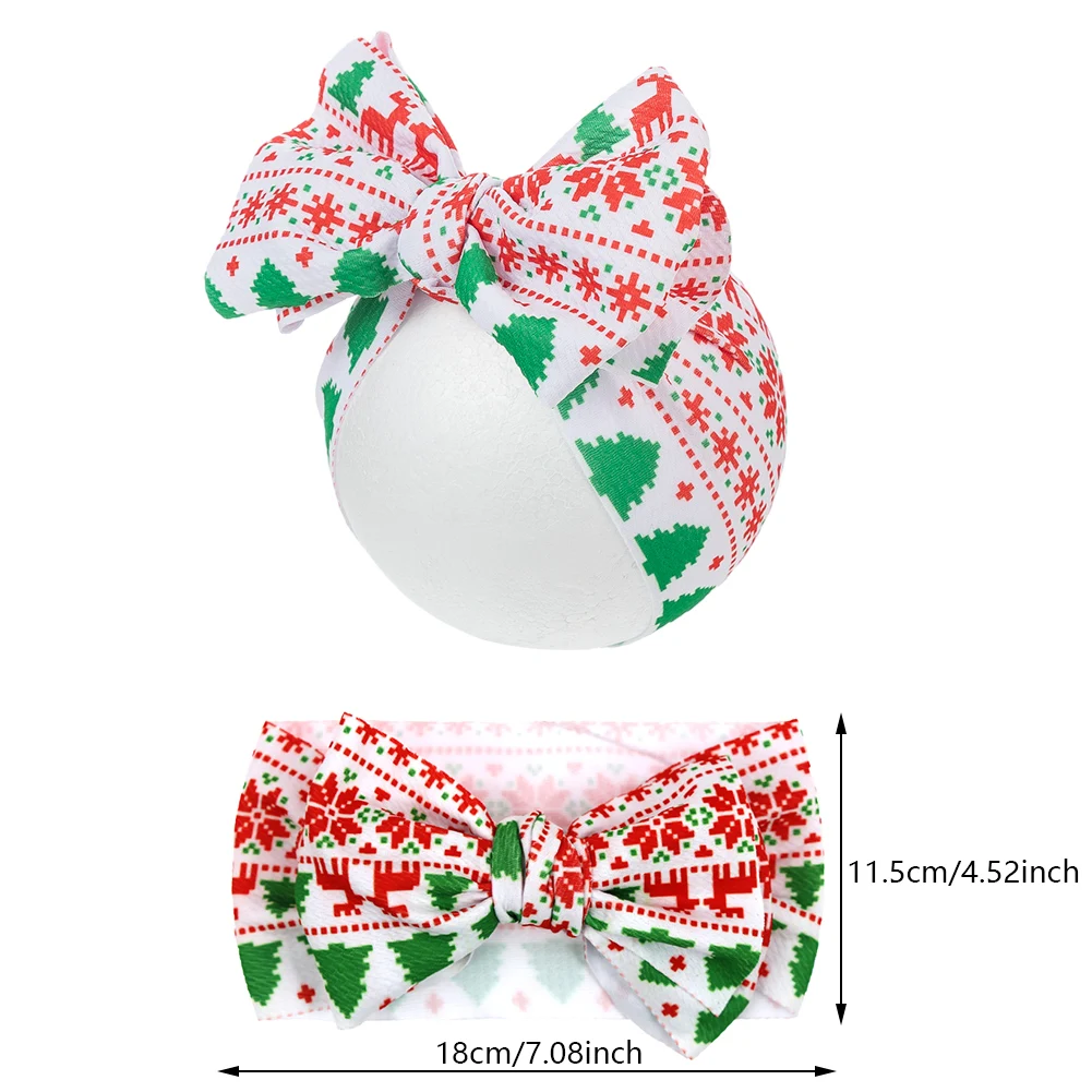 Diademas de bala de Navidad para bebé, calcetines de árbol de ciervo, diademas de copo de nieve, diademas de lazo elástico, diademas de fiesta de baile de Navidad, 2 uds./lote - imagen 4