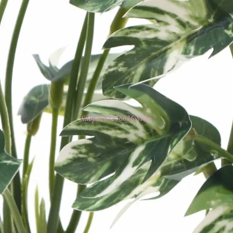 Planta artificial Monstera miniatura para casas de muñecas - imagen 4