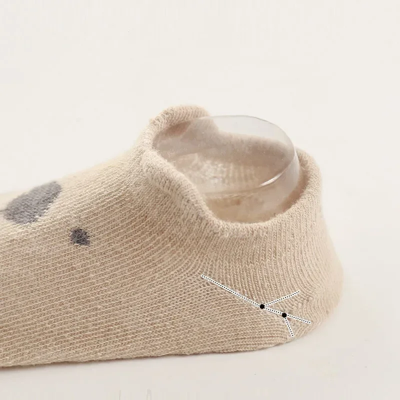 Newrbon-calcetín tobillero de dibujos animados para bebé, niño y niña, de silicona, antideslizante, ropa de algodón Kawaii, 1 par - imagen 4