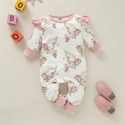 Mono bebé niña pelele rosa manga larga 0-24 meses