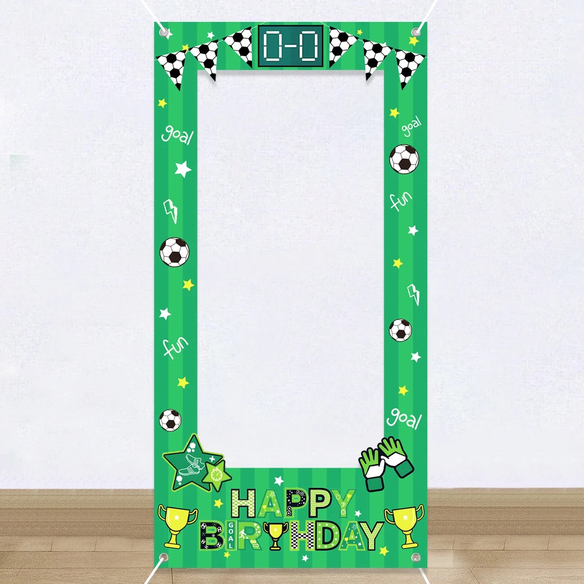 Accesorios para fotos con tema de fútbol, marco para fotomatón con temática de fútbol para fiesta de cumpleaños, decoración para fiesta deportiva de cumpleaños, 1 ud.