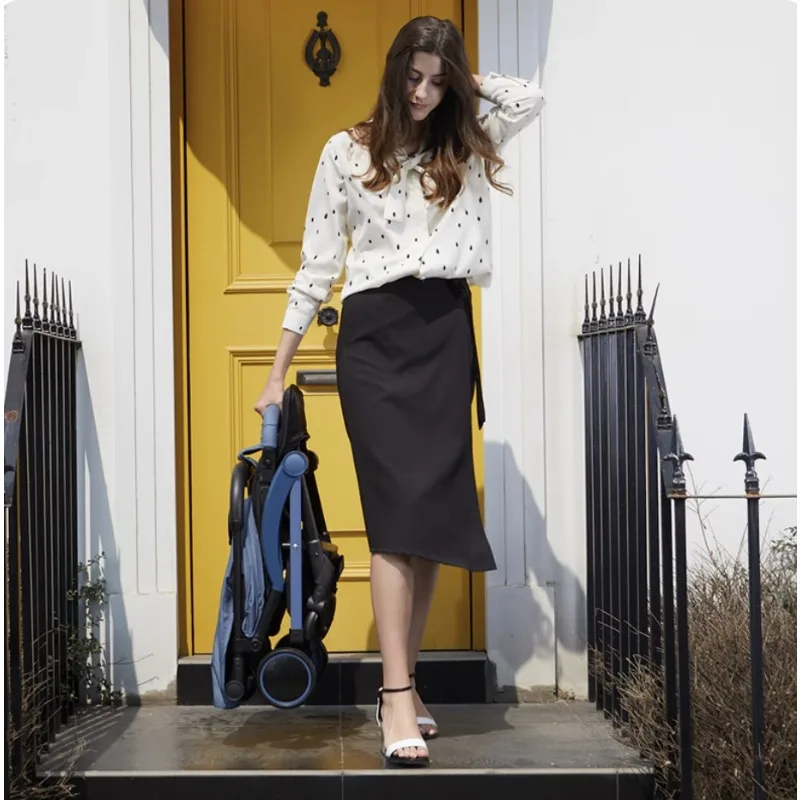 El carrito con sombrilla para cochecito se puede tumbar en el carrito plegable ultraligero portátil con un solo clic y amortiguador de cuatro ruedas para niños - imagen 4