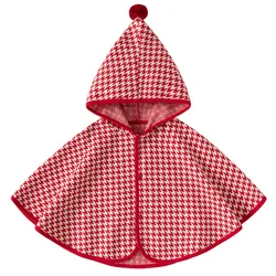 Capa roja suave con capucha para bebé niña – Estilo coreano otoño