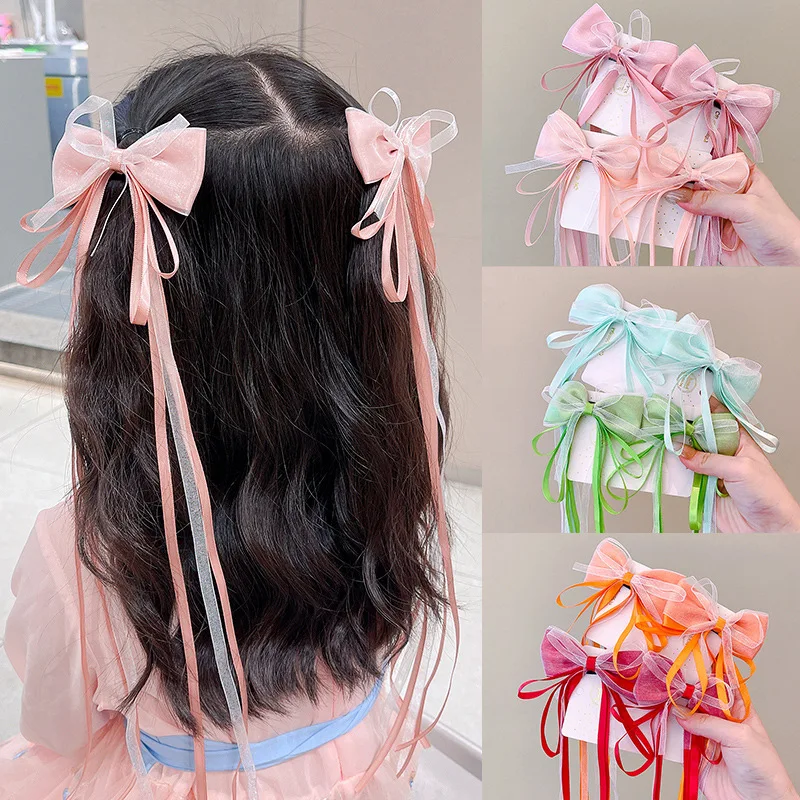 Pinzas para el cabello bebé estilo Hanfu con lazo y cinta - imagen 5