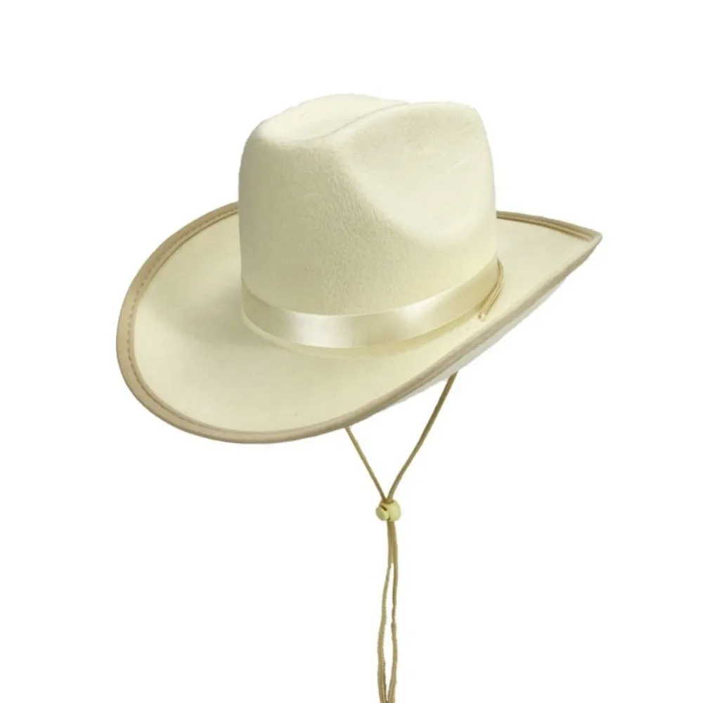 Sombrero vaquero infantil de ala ancha transpirable con cordón - imagen 2