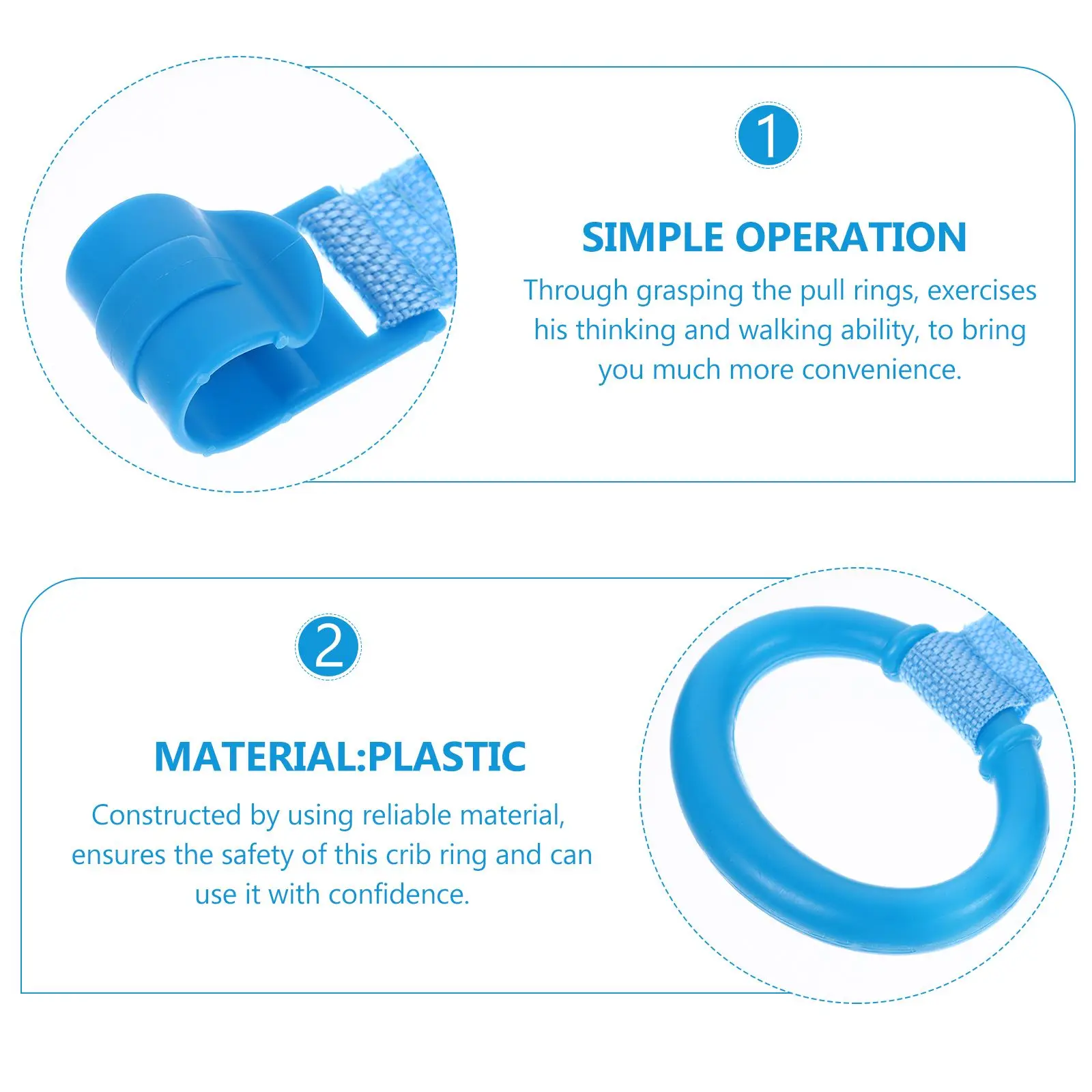 8 Uds. Anillo de pie, accesorios para cuna, guardería para sujetar anillos para caminar, asistencia para parque infantil, asistencia para colgar - imagen 3