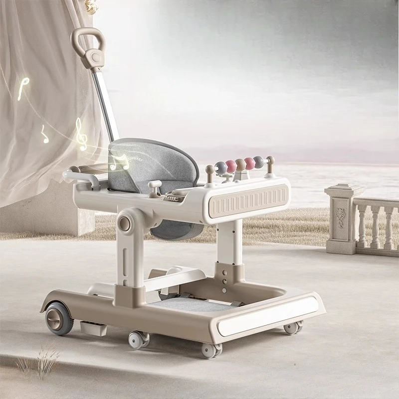 ‌ Andador antideslizante para bebé, carrito de empuje para sentarse a pie, marco triangular estable con crucero de aprendizaje seguro de altura de 3 posiciones ‌   multifuncional - imagen 2