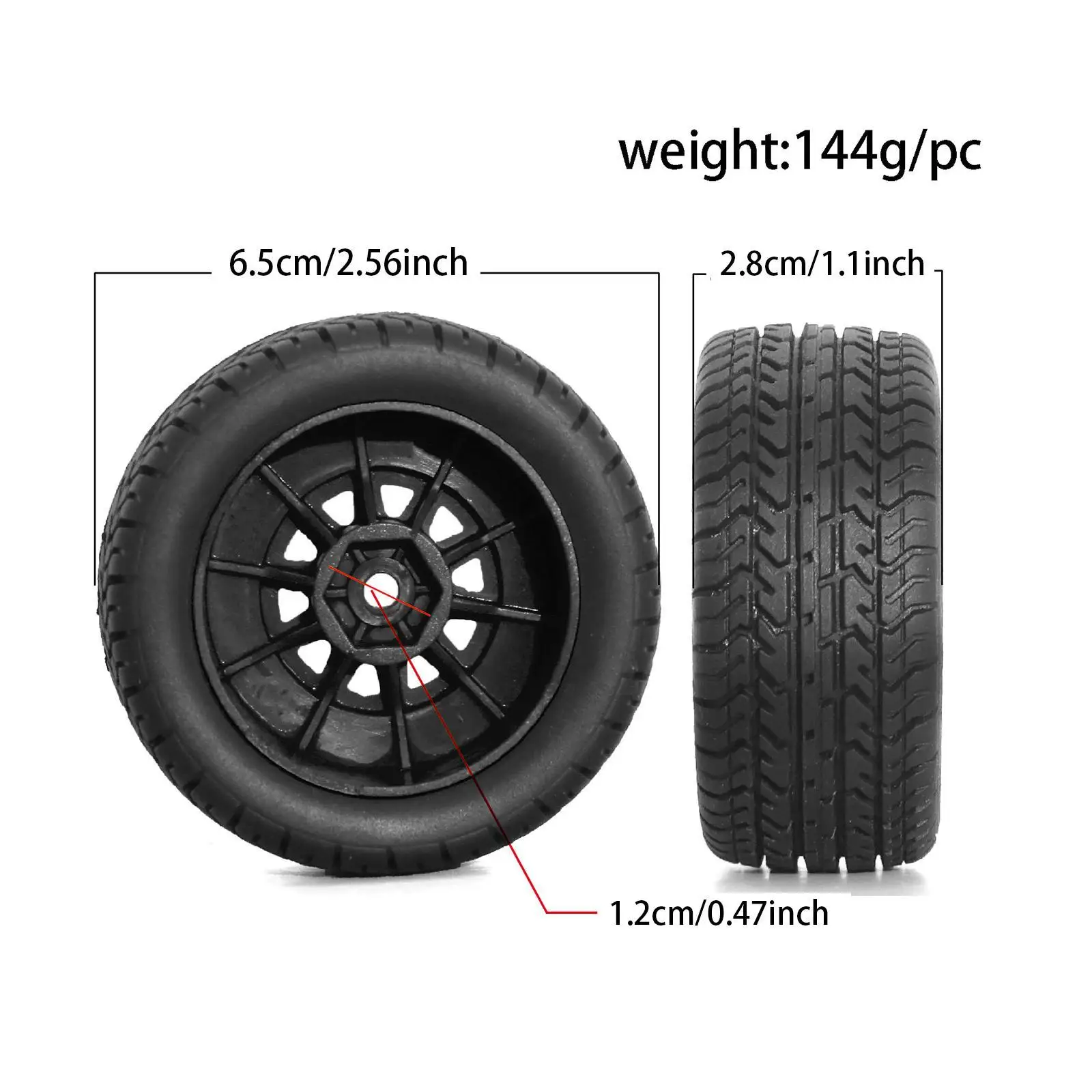 4 Pieces RC Crawler Car Tires Replacement for Ara550116 1/14 RC Crawler Car