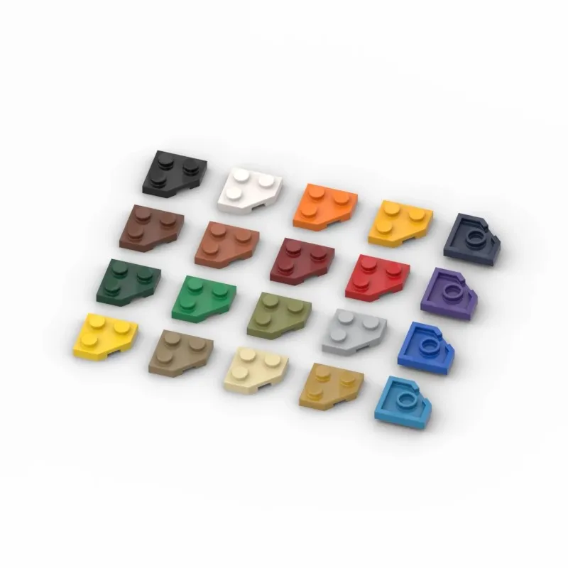 20 piezas piezas MOC 26601 placa de cuña 2x2 esquina cortada pastillas compatibles DIY montar bloques de construcción partículas chico rompecabezas giocattol
