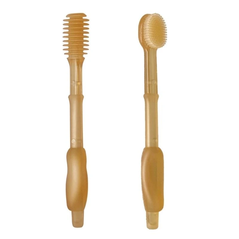 M76C Cepillo bebé silicona cómodo para entrenamiento dentición Cepillo cerebro cerernal suave Cepillo