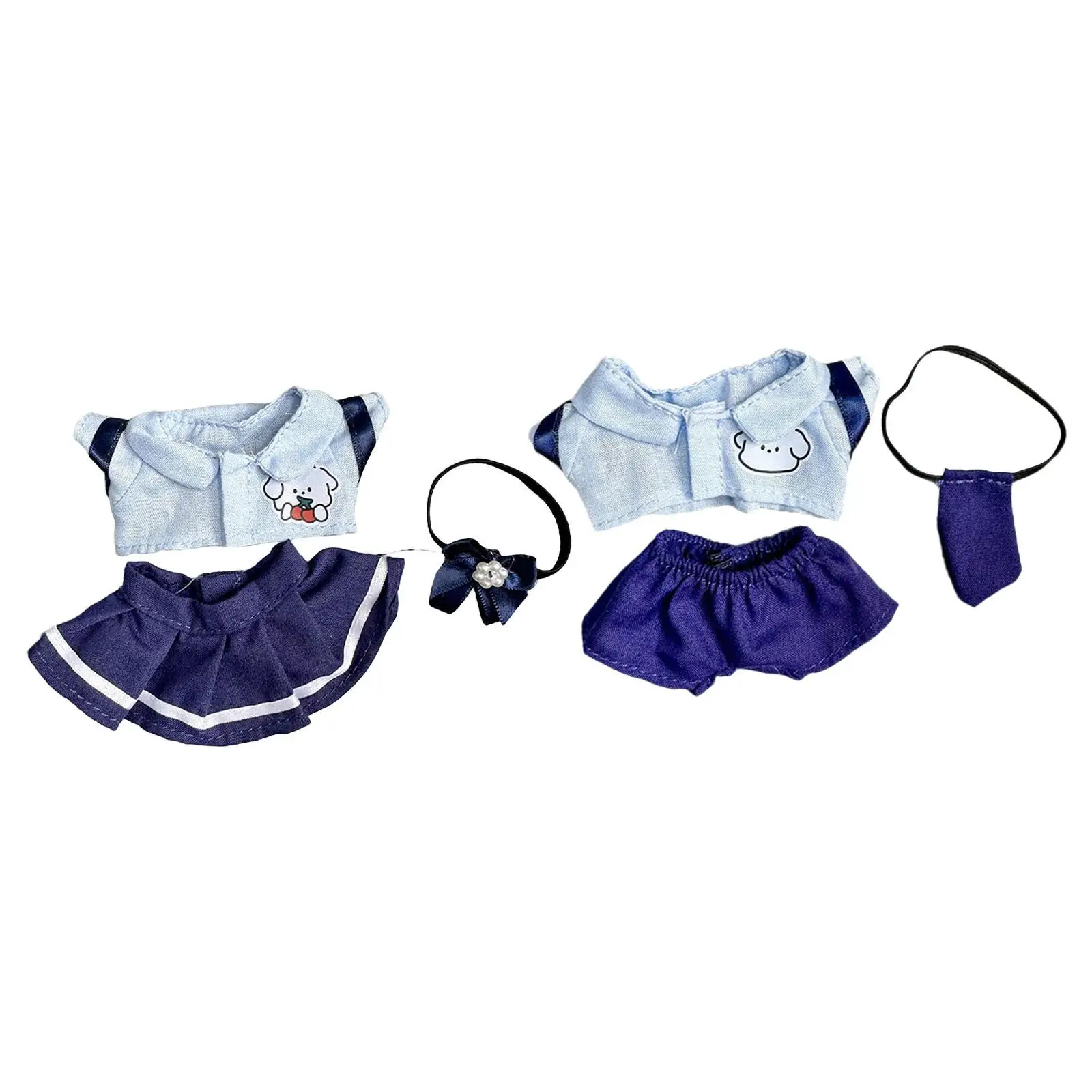 Doll Clothes Suit with Tie Soft DIY Doll Toy Coordination Hands on Doll Accessories Doll Outifits Doll Clothing for 17cm Doll