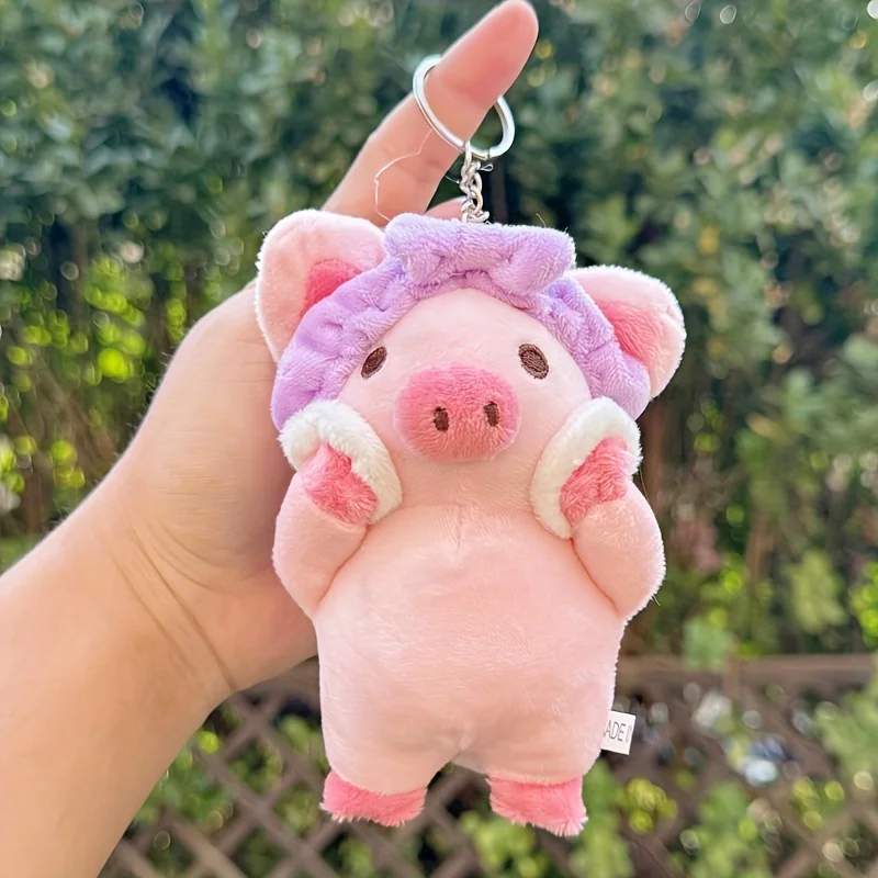 Lindo cerdo muñeco de peluche llavero cerdo rosa muñeca peluches mochila colgante para niños y niñas juguete de peluche de cerdo de simulación - imagen 5