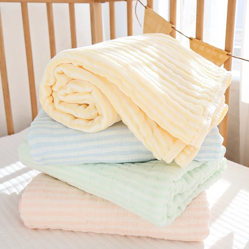 Mantas de algodón de bambú de 6 capas para bebé, Toalla de baño para recién nacido, manta de muselina suave para bebé, funda para cochecito, accesorios para recién nacido, Manta - imagen 2
