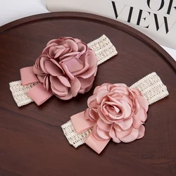 Diadema floral de encaje satén para bebé niña estilo princesa
