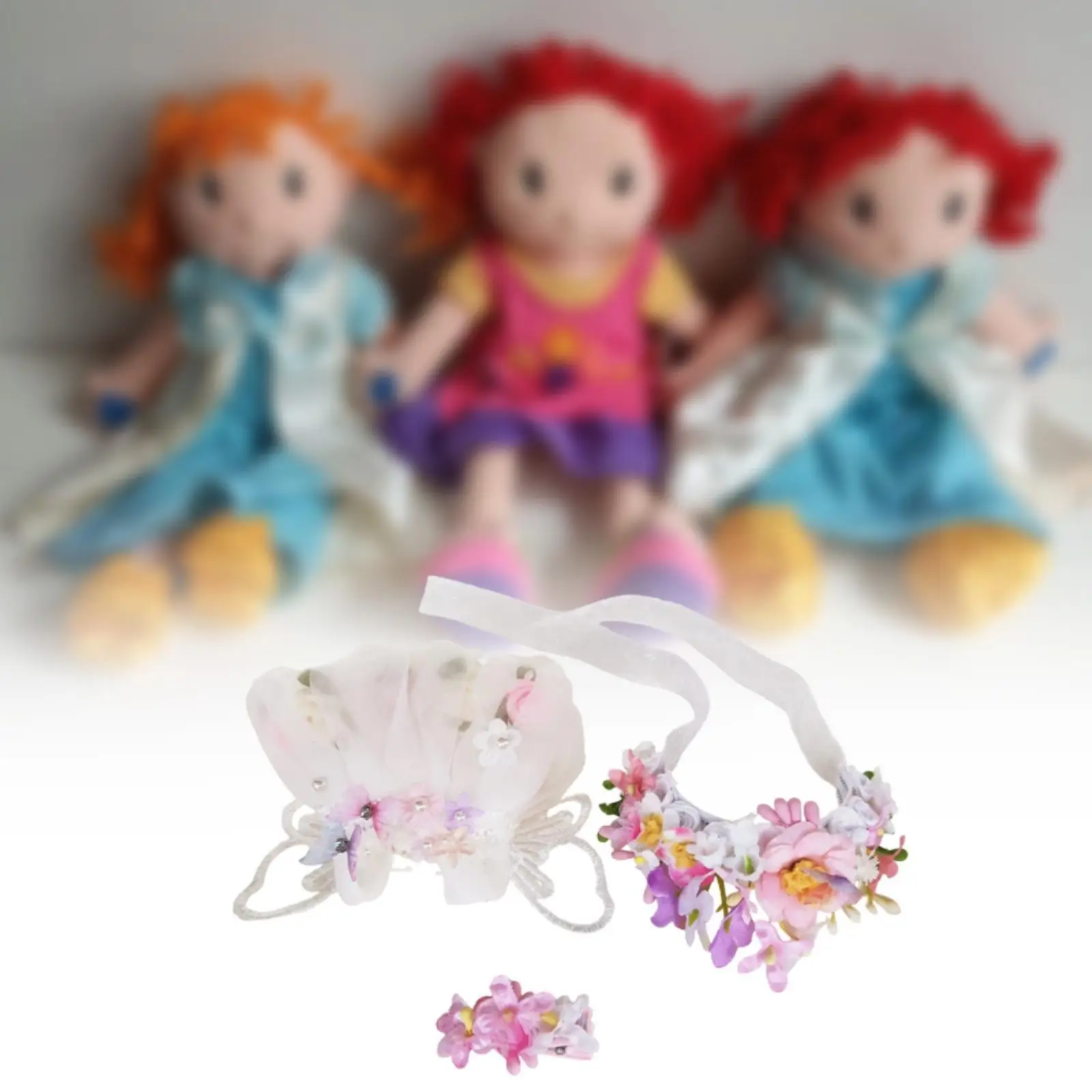 Set of 3 Doll Outfits with Floral Hairpin for 15-17cm Dolls, Gift Suggestions
