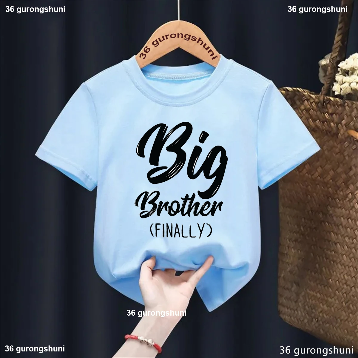 Camiseta con estampado de letras de Gran Hermano, camisa de anuncio de embarazo para niños, ropa Kawaii para niños, camiseta de manga corta de verano - imagen 3