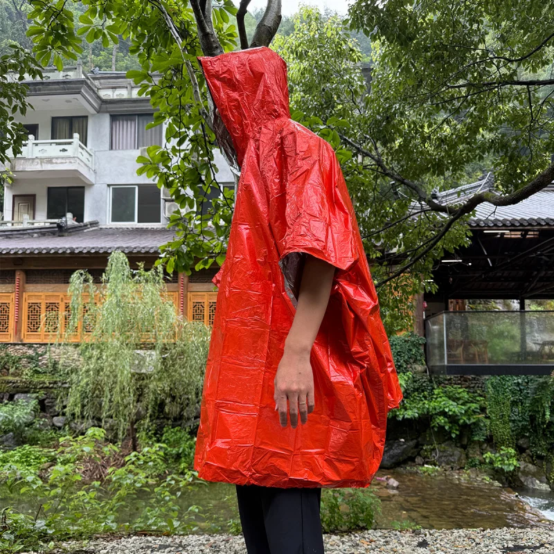 Chubasquero de emergencia para exteriores, supervivencia, Camping, desierto, equipo de mantenimiento cálido, manta de emergencia, Poncho de primeros auxilios, impermeable para acampar - imagen 4