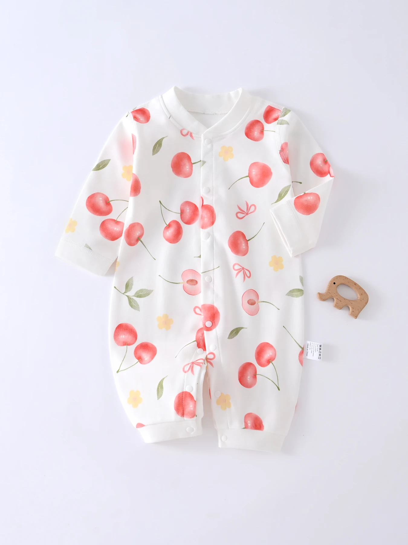 Somenie-Pelele de manga larga para recién nacido, mono de algodón puro para bebé, mono fino con estampado de moda infantil para temporadas de 1-3-6-9M - imagen 5