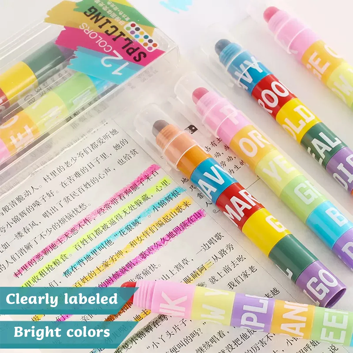 Set de papeleria escolar 12 colores rotuladores y boligrafos - imagen 4