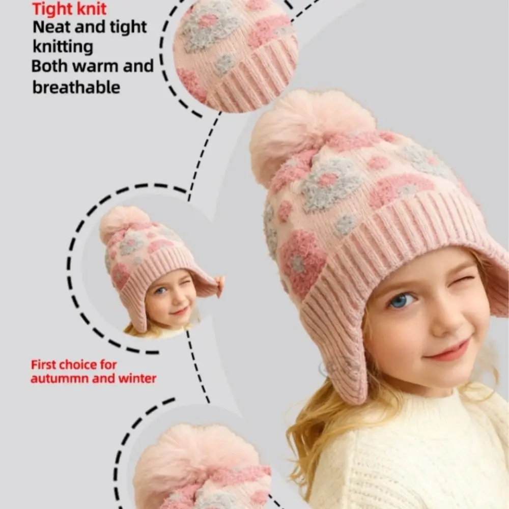 Gorro pompón infantil con protectores de orejas – Invierno