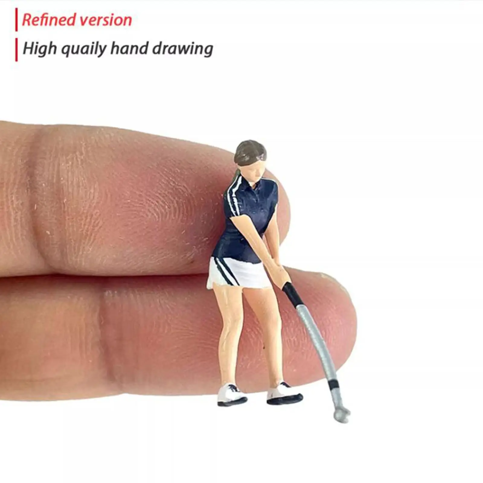 4 Pieces 1:64 Hand Painted People Figures Tiny People Model Miniature Diorama Golfer Figure for Miniature Scene Ornament
