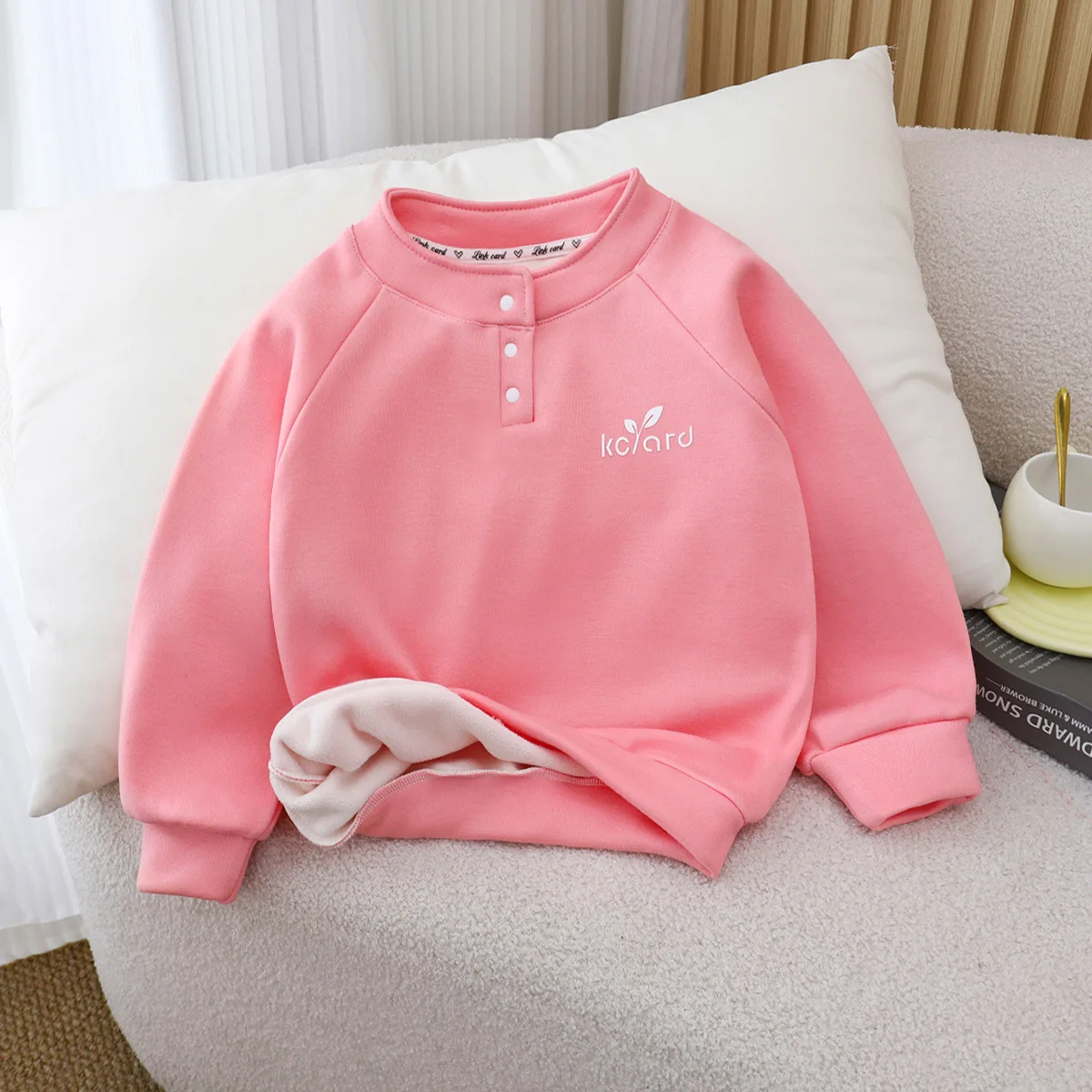 Camisetas polo para niños y niñas, camisetas de terciopelo cálidas de invierno de manga larga para niños, camisetas, ropa para niños - imagen 2