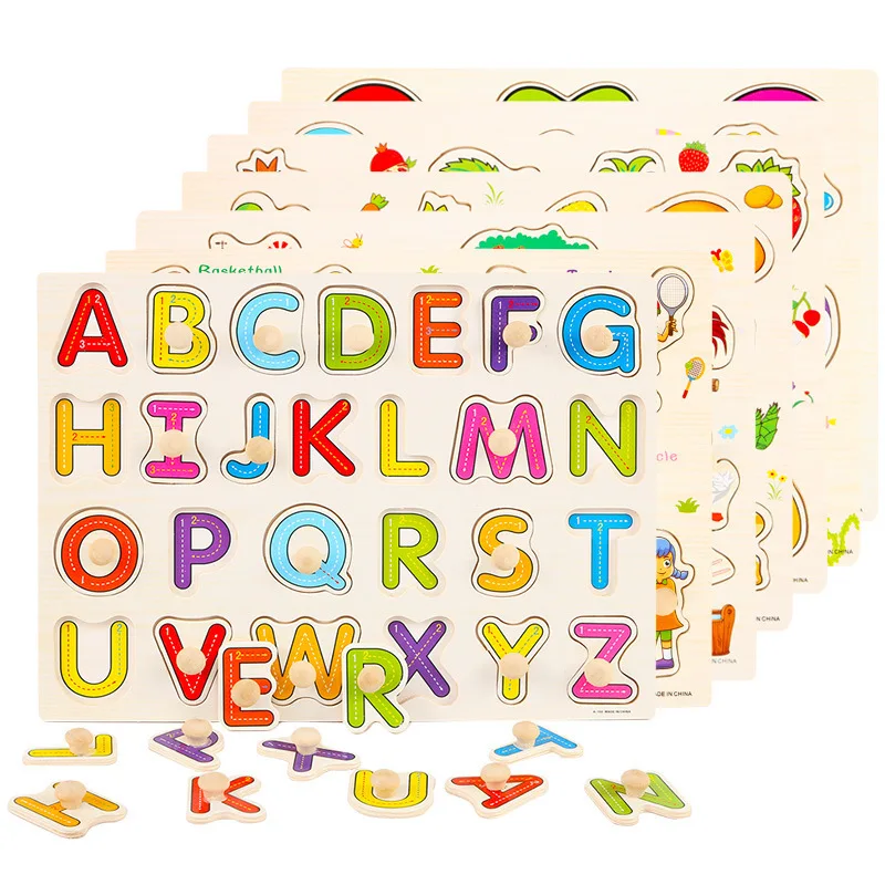 Puzzle Montessori de madera 3D – Animales y frutas para bebés - imagen 4