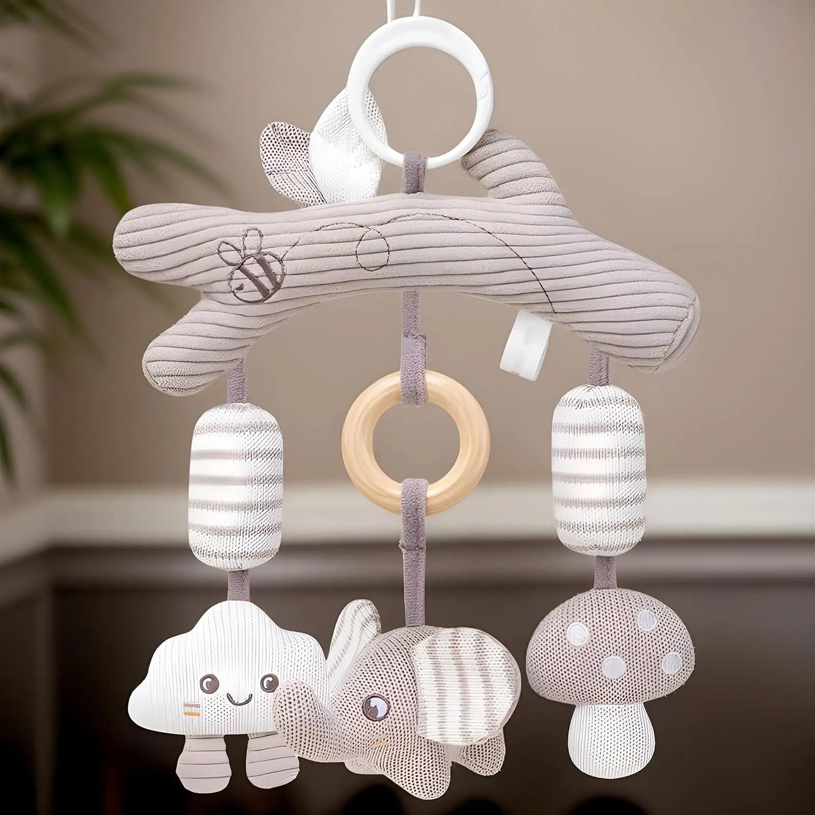 Asiento de coche para bebé, cochecito sensorial de juguete, carillón de viento colgante, actividades de aprendizaje para niños y niñas, cuna, viaje en el parque al aire libre - imagen 2