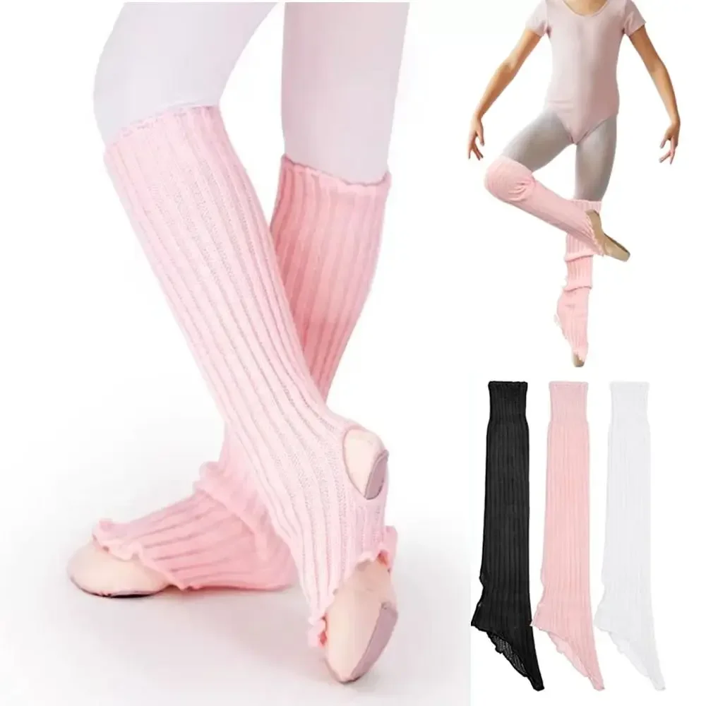 Calentadores de piernas para niñas, calentadores de piernas de Ballet, estribo grueso hasta el tobillo, calentadores de tobillo, cubiertas para botas, calcetines de punto para otoño e invierno - imagen 3