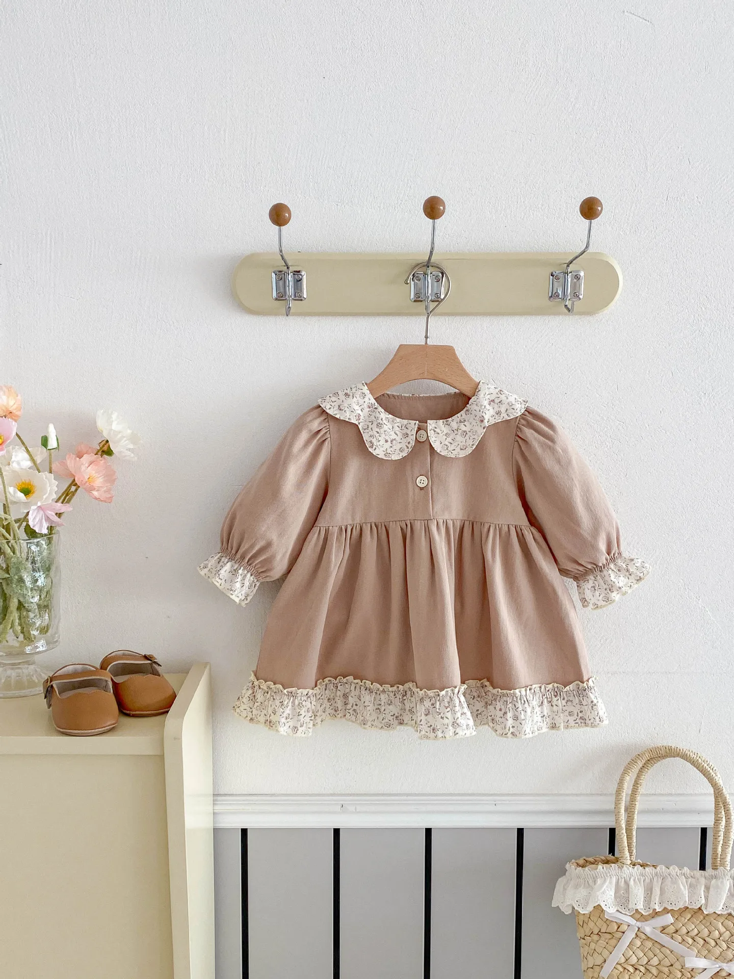 Vestido niña manga larga estilo coreano algodón primavera otoño - imagen 4