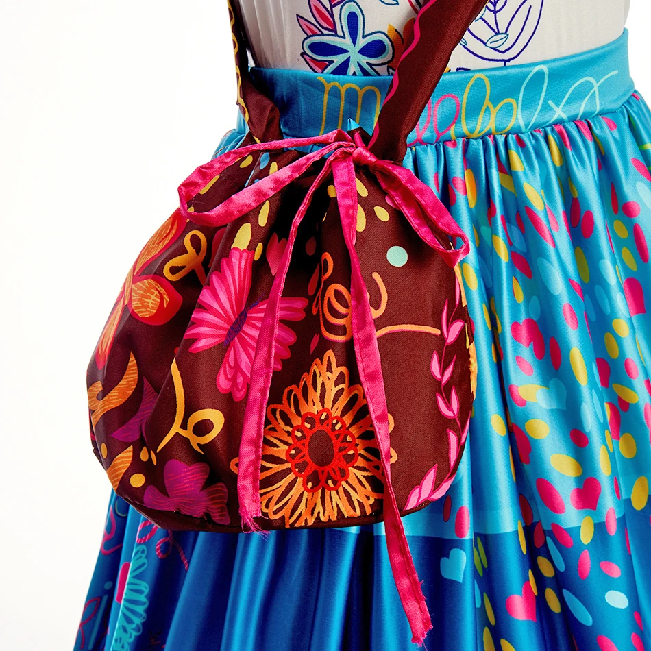Vestido de niña princesa floral con bolso - imagen 4