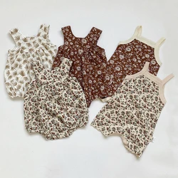 Ropa de verano para niña, pelele Floral para niña recién nacida, monos sin mangas de algodón suave para recién nacido, trajes, ropa infantil