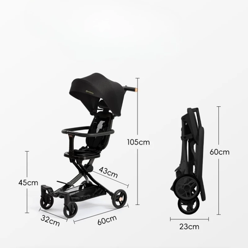 Cochecito de bebé plegable portátil, Mini carrito de bebé de cuatro estaciones, con asa extraíble, carritos de bebé para niños - imagen 3