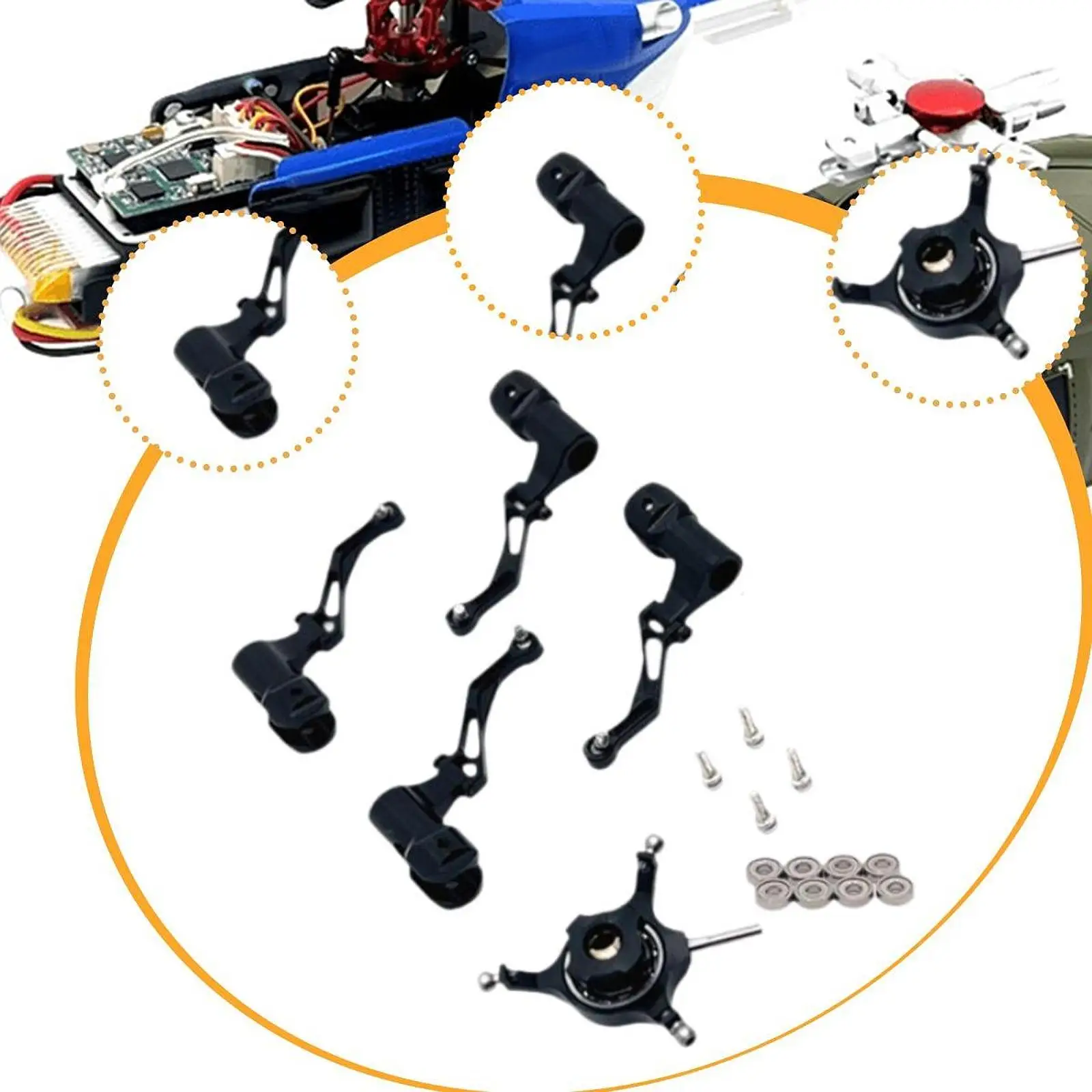 RC Helicopter Swashplate Set DIY Repairing Sturdy Aluminum Replacement Spare Part