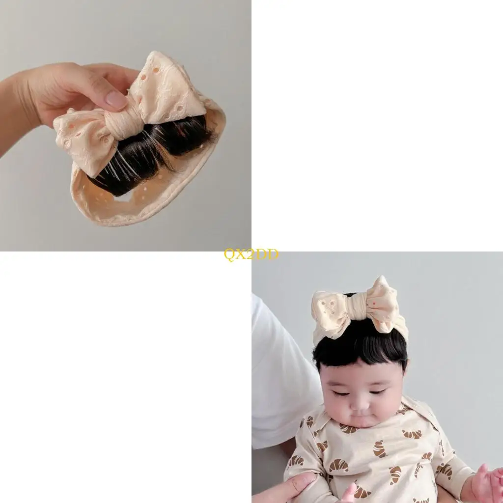 Diadema de lazo con flequillo sintético para bebé niña - imagen 2