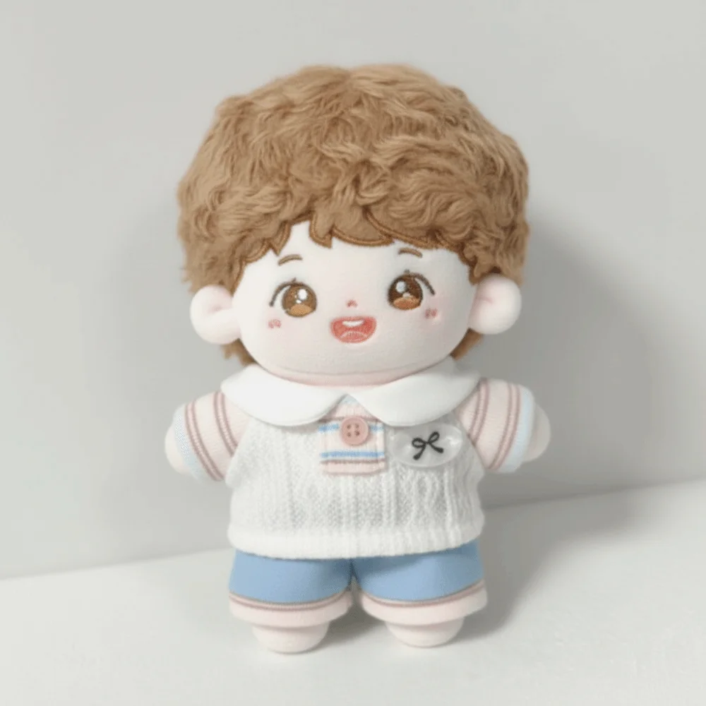 T-shirt 10cm coton poupée vêtements Style Preppy Shorts poupée vêtements tenue costume uniforme poupée habiller ensemble 10cm coton poupée - imagen 4