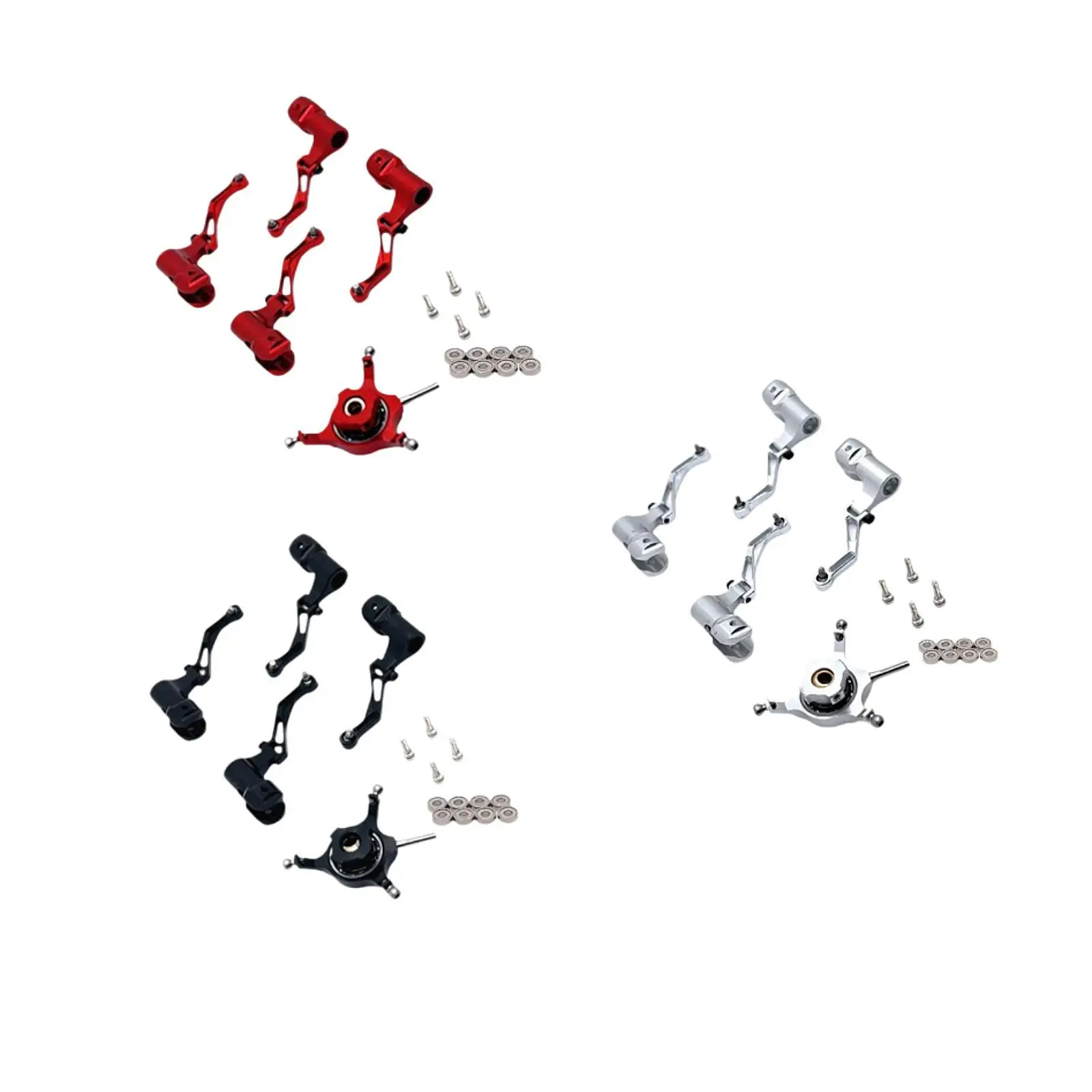 RC Helicopter Swashplate Set Spare Part Aluminum Replacement Sturdy DIY Repairing Leaf Clip RC Aircraft Accessories for K124