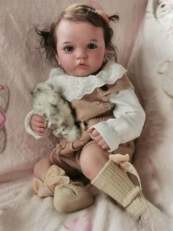 Piezas de muñeca sin terminar con pelo enraizado a mano, kit de muñeca realista Ayana de 24 pulgadas - imagen 2